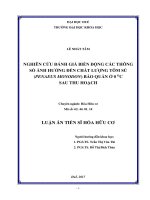 Nghiên cứu đánh giá biến động các thông số ảnh hưởng đến chất lượng tôm sú (penaeus monodon) bảo quản ở 0 độ c sau thu hoạch 