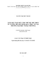 Giáo dục đạo đức cho thế hệ trẻ theo tư tưởng Hồ Chí Minh (qua thực tế tại trường Đại học Ngoại Thương)