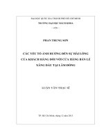 Các yếu tố ảnh hưởng đến sự hài lòng của khách hàng đối với cửa hàng bán lẻ xăng dầu tại lâm đồng  