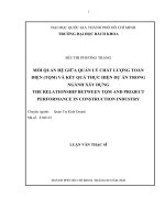 Mối quan hệ giữa quản lý chất lượng toàn diện (tqm) và kết quả thực hiện dự án trong ngành xây dựng 