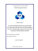 Xây dựng mô hình ahp đánh giá rủi ro thời gian thực hiện tiến độ tống (master schedule) của dự án trường học sử dụng vốn ngân sách tại địa bàn thành phố hồ chí minh  