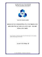 Khảo sát sự ảnh hưởng của tải trọng sàn đối với ứng xử nén của nút cột – sàn bê tông cốt thép  