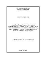 Nghiên cứu hệ thống bài tập nhằm phát triển sức tốc độ cho nam vận động viên bóng đá lứa tuổi 15 16 trung tâm huấn luyện bóng đá sông lam nghệ an  