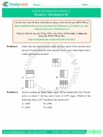 TOÁN TIẾNG ANH LỚP 4 Bài tập Tuần 28 – CƠ BẢN – ĐỀ 1