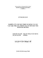 Nghiên cứu cột đất trộn xi măng và các vật liệu phụ gia trong gia cố nền đất yếu dưới nền đường 