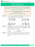 TOÁN TIẾNG ANH LỚP 3 Bài tập Tuần 28 – CƠ BẢN – ĐỀ 1