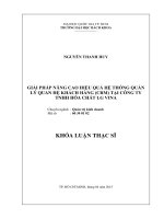Giải pháp nâng cao hiệu quả hệ thống quản lý quan hệ khách hàng (crm) tại công ty tnhh hóa chất lg vina  