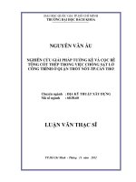 Nghiên cứu giải pháp tường kè và cọc bê tông cốt thép trong việc chống sạt lở công trình ở quận thốt nốt   tp  cần thơ  