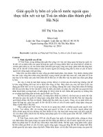 Giải quyết ly hôn có yếu tố nước ngoài qua  thực tiễn xét xử tại Toà án nhân dân thành phố Hà Nội