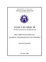 Phát triển nguồn nhân lực tại trung tâm kinh doanh VNPT – vĩnh phúc  