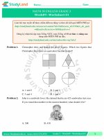 TOÁN TIẾNG ANH LỚP 3 Bài tập Tuần 25 – CƠ BẢN – ĐỀ 1