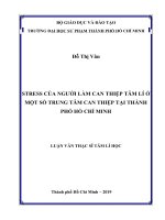 Stress của người làm can thiệp tâm lí ở một số trung tâm can thiệp tại thành phố hồ chí minh 