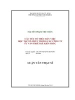Các yếu tố thúc đẩy việc học tập tổ chức trong các công ty tư vấn thiết kế kiến trúc  