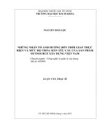 Những nhân tố ảnh hưởng đến thời gian thực hiện và mức độ thỏa mãn yêu cầu của sản phẩm outsource xây dựng việt nam  