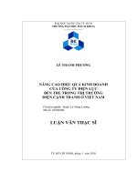 Nâng cao hiệu quả kinh doanh của công ty điện lực bến tre trong thị trường điện cạnh tranh ở việt nam  