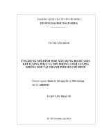 Ứng dụng mô hình wrf xây dựng bộ dữ liệu khí tượng phục vụ mô phỏng chất lượng không khí tại thành phố hồ chí minh  