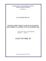 Đánh giá hiện trạng và đề xuất giải pháp phát triển ca cao bền vững tại tỉnh bến tre 