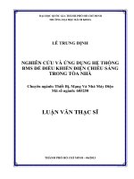 Nghiên cứu và ứng dụng hệ thống bms để điều khiển điện chiếu sáng trong tòa nhà  
