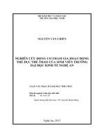 Nghiên cứu động cơ tham gia hoạt động TDTT của sinh viên trường đại học kinh tế nghệ an  