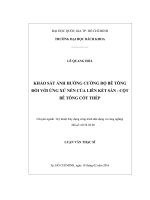Khảo sát ảnh hưởng cường độ bê tông đối với ứng xử nén của liên kết sàn – cột bê tông cốt thép 