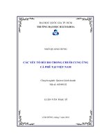 Nghiên cứu các yếu tố rủi ro trong chuỗi cung ứng cà phê tại việt nam  