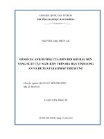 Đánh giá ảnh hưởng của biến đổi khí hậu đến năng suất cây ngô (bắp) trên địa bàn tỉnh long an và đề xuất giải pháp thích ứng  