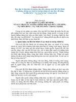 Chuyên đề năm 2017: “Học tập và làm theo tư tưởng, đạo đức,phong cách Hồ Chí Minh về phòng,chống suy thoái tư tưởng chính trị, đạo đức, lối sống, tự diễn biến, tự chuyển hóa”