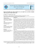 . Phân tích hiệu quả hoạt động của các hợp tác xã nông nghiệp trên địa bàn tỉnh Vĩnh Long