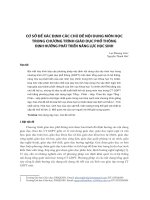 Cơ sở để xác định các chủ đề nội dung môn học trong chương trình giáo dục phổ thông định hướng phát triển năng lực học sinh