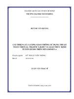 Cải thiện lưu lượng giao thông sử dụng thuật toán virtual traffic light và giao thức định tuyến dymo trên nền omnet++  
