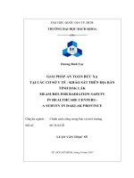 Giải pháp an toàn bức xạ tại các cơ sở y tế   khảo sát trên địa bàn tỉnh đắk lắk  