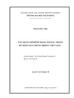 Ứng dụng mô hình mạng neural trong dự đoán giá chứng khoán việt nam  