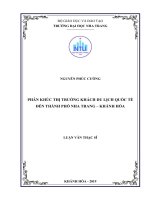 Phân khúc thị trường khách du lịch quốc tế đến thành phố nha trang – khánh hòa  