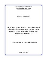 Thực hiện quy chế dân chủ cơ sở ở các trường trung học phổ thông trên địa bàn quận tân bình, thành phố hồ chí minh  