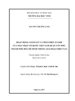 Hoạt động giám sát và phản biện xã hội của mặt trận tổ quốc việt nam quận tân phú, thành phố hồ chí minh trong giai đoạn hiện nay  