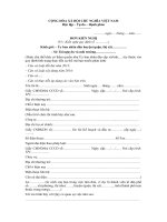 Mẫu đơn kiến nghị đất bị vi phạm