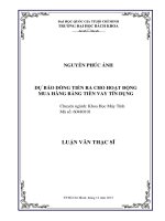 Dự báo dòng tiền ra cho hoạt động mua hàng bằng tiền vay tín dụng 