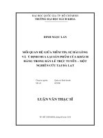 Mối quan hệ giữa niềm tin, sự hài lòng và ý định mua lại sản phẩm trong bán lẻ trực tuyến   một nghiên cứu tại đà lạt  