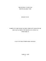 Nghiên cứu bài tập phát triển sức mạnh tốc độ cho nam vận động viên boxing lứa tuổi 15 16 tỉnh nghệ an  