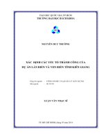 Xác định các yếu tố thành công của dự án lấn biển và ven biển tỉnh kiên giang  