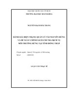 Đánh giá hiện trạng quản lý tài nguyên rừng và đề xuất chính sách chi trả dịch vụ môi trường rừng tại tỉnh đồng tháp  