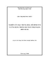 Nghiên cứu đặc trưng HOG, mô hình SVM và ứng dụng trong bài toán nhận dạng biển số xe  