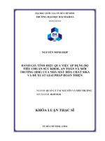 Đánh giá tính hiệu quả việc áp dụng bộ tiêu chuẩn sức khỏe, an toàn và môi trường (hse) của nhà máy hóa chất sika và đề xuất giải pháp hoàn thiện  