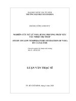 Nghiên cứu xử lý vocs bằng phương pháp xúc tác nhiệt độ thấp  