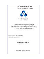 Nghiên cứu sử dụng mủ trôm (sterculia foetida) làm chất kết dính và chất trợ tan rã cho thuốc  