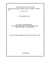 Lưu trữ tài liệu khoa học tại Viện Khoa học Xã hội Việt Nam thực trạng và giải pháp
