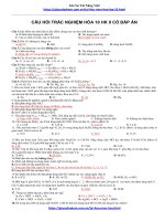 Câu Hỏi Trắc Nghiệm Hóa 10 Hk 2 Có Đáp Án