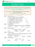 TOÁN TIẾNG VIỆT LỚP 2 Bài tập Tuần 33 – CƠ BẢN – ĐỀ 1