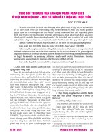 Theo dõi thi hành văn bản quy phạm pháp luật ở Việt Nam hiện nay   một số vấn đề lý luận và thực tiễn