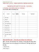 MÔN NGỮ VĂN 8 - THEO CHƯƠNG TRÌNH GIẢM TẢINỘI DUNG ÔN TẬP TỪ TUẦN 20 →TUẦN 26